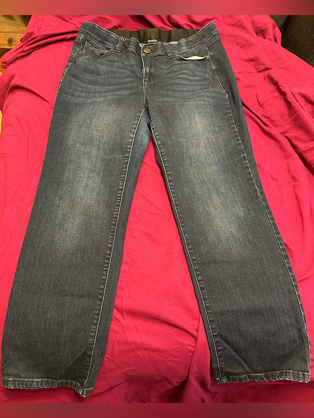 Venezia- Women’s Dark Wash Straight Leg Jeans - size 14 short